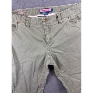 Vineyard Vines Saylor Pants Womens 12 Olive Green Straight Leg Chino Stretch